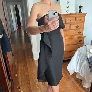 Black strapless cocktail dress